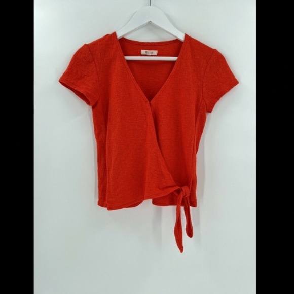 Madewell, Texture & Thread Wrap-Tie Top, lightweight ***RUNS BIG*** - Picture 5 of 9